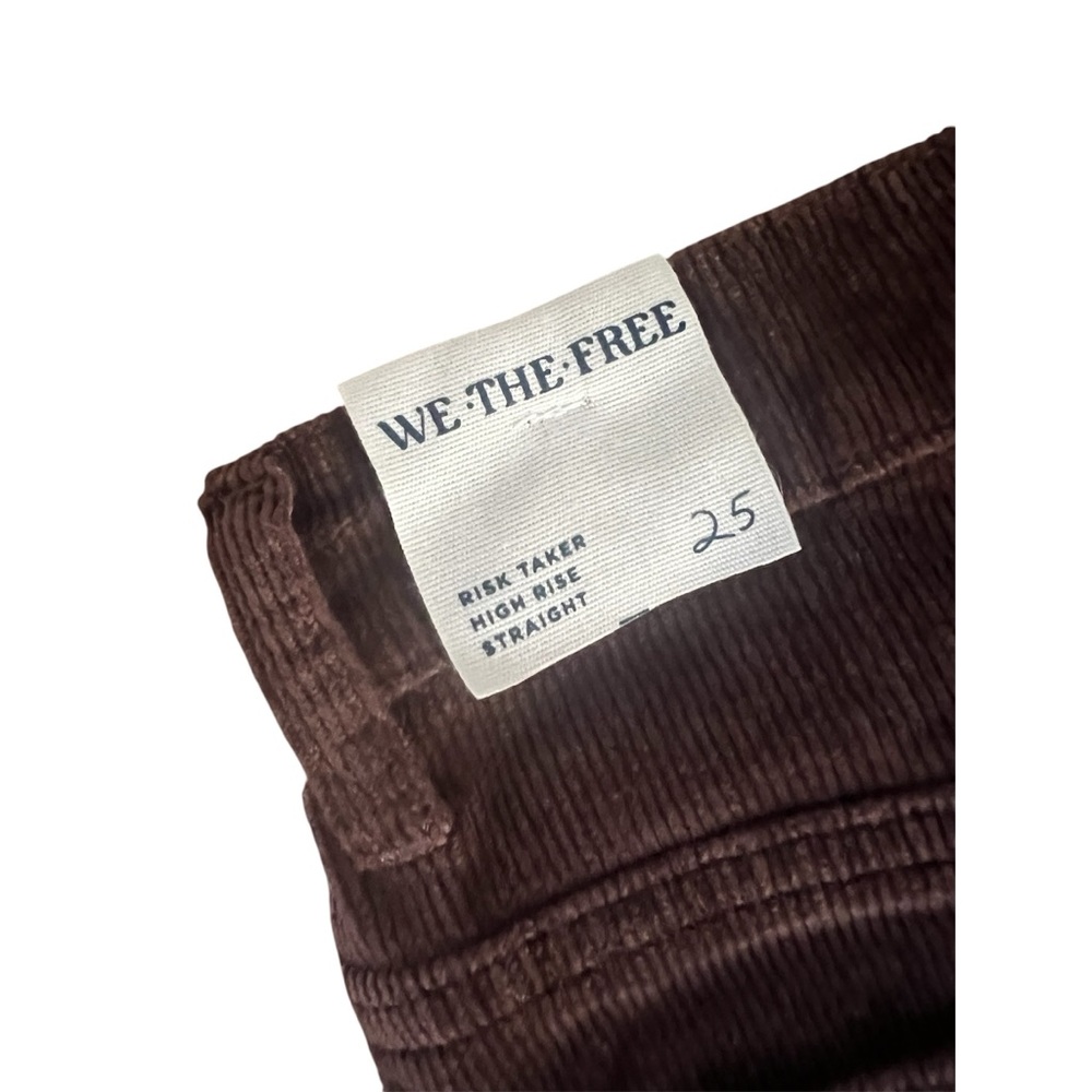 NWT Free People We the Free Risk Taker High Rise Straight Corduroy Brown Pants - Picture 7 of 9